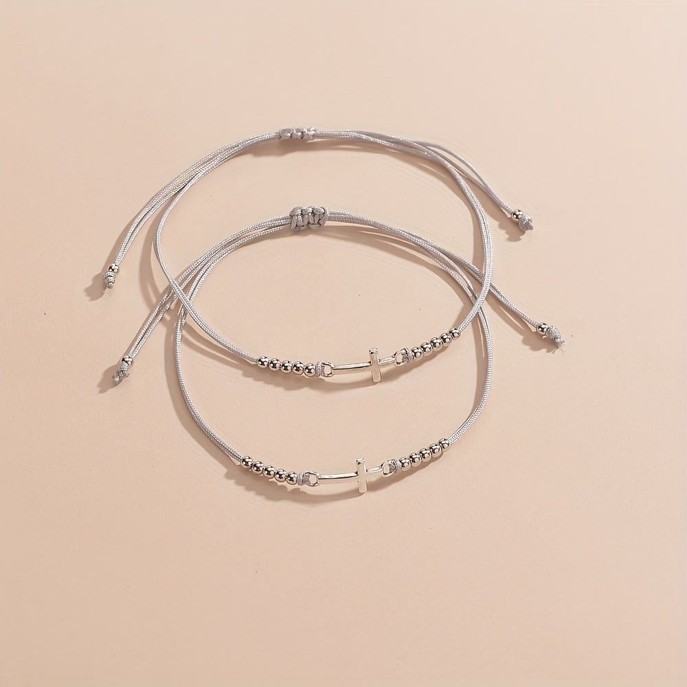 Christianartworkshop Pulsera intrincada con cruz y cuentas: tejida con fe, gracia y amor inquebrantable. - image 1