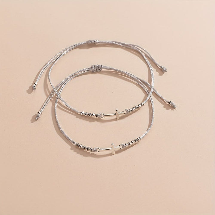 Christianartworkshop Pulsera intrincada con cruz y cuentas: tejida con fe, gracia y amor inquebrantable. - image 1