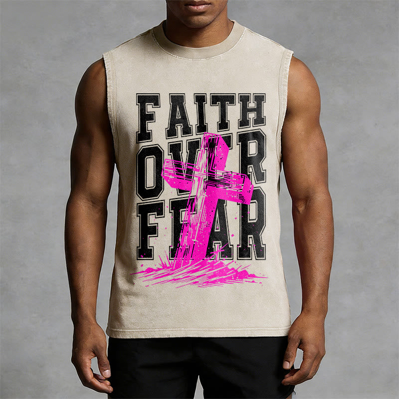 Christianartworkshop Camiseta sin mangas unisex lavada con el lema "FE SOBRE EL MIEDO" - image 10