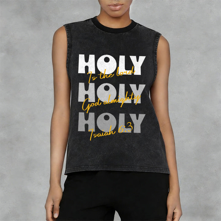 Christianartworkshop Camiseta sin mangas unisex lavada "Santo, Santo, Santo" - image 8