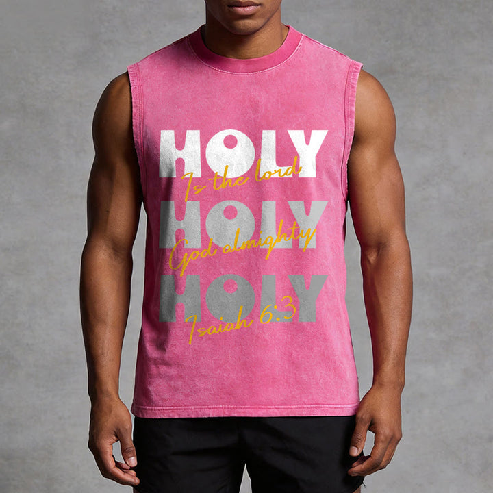 Christianartworkshop Camiseta sin mangas unisex lavada "Santo, Santo, Santo" - image 13