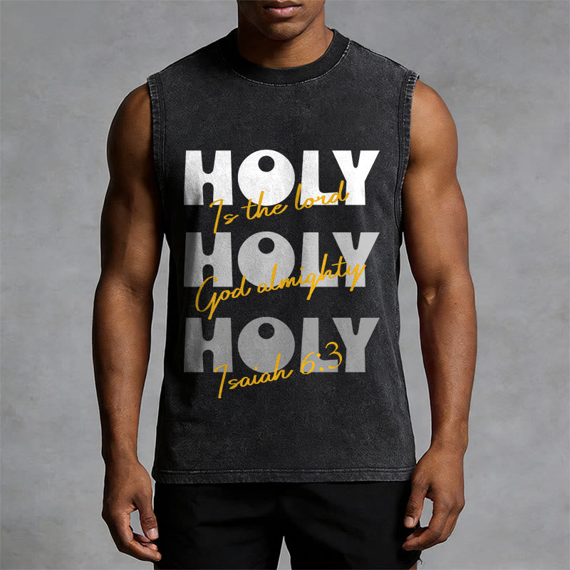 Christianartworkshop Camiseta sin mangas unisex lavada "Santo, Santo, Santo" - image 7