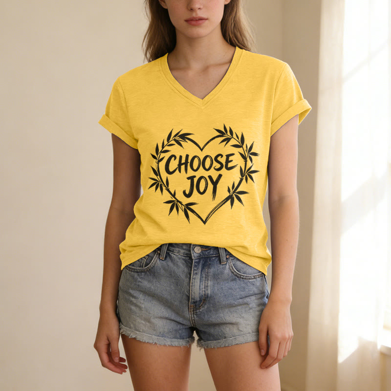 Christianartworkshop Camiseta informal con cuello en V "CHOOSE JOY" - image 7