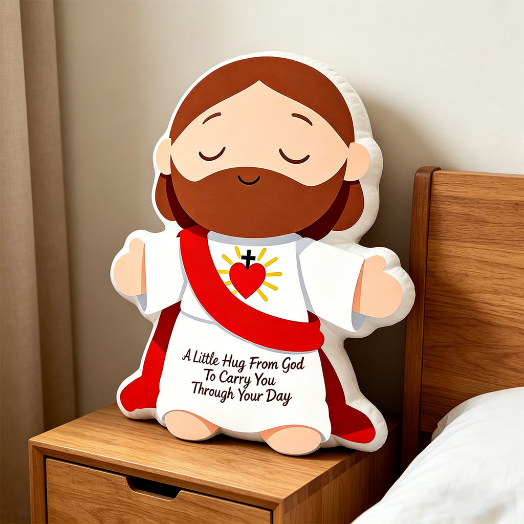 Christianartworkshop Cojín con figura del Sagrado Corazón: Un cálido y divino cojín de confort - image 2