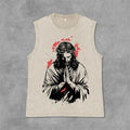 Christianartworkshop Camiseta sin mangas lavada con estampado de la Corona de Espinas de Jesús - Beige - 2XL - image 0