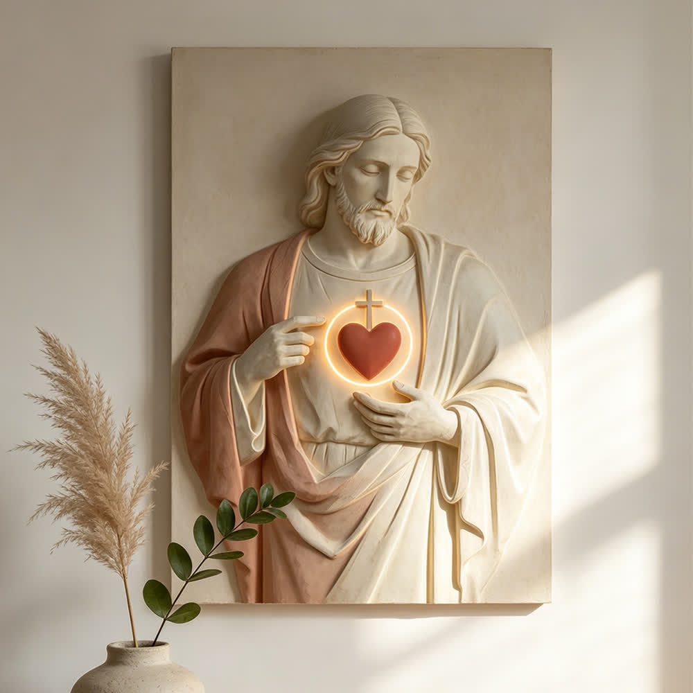 Christianartworkshop Obras de arte cristianas: Láminas del Sagrado Corazón: Gracia devocional para la fe - Rincones llenos - image 1