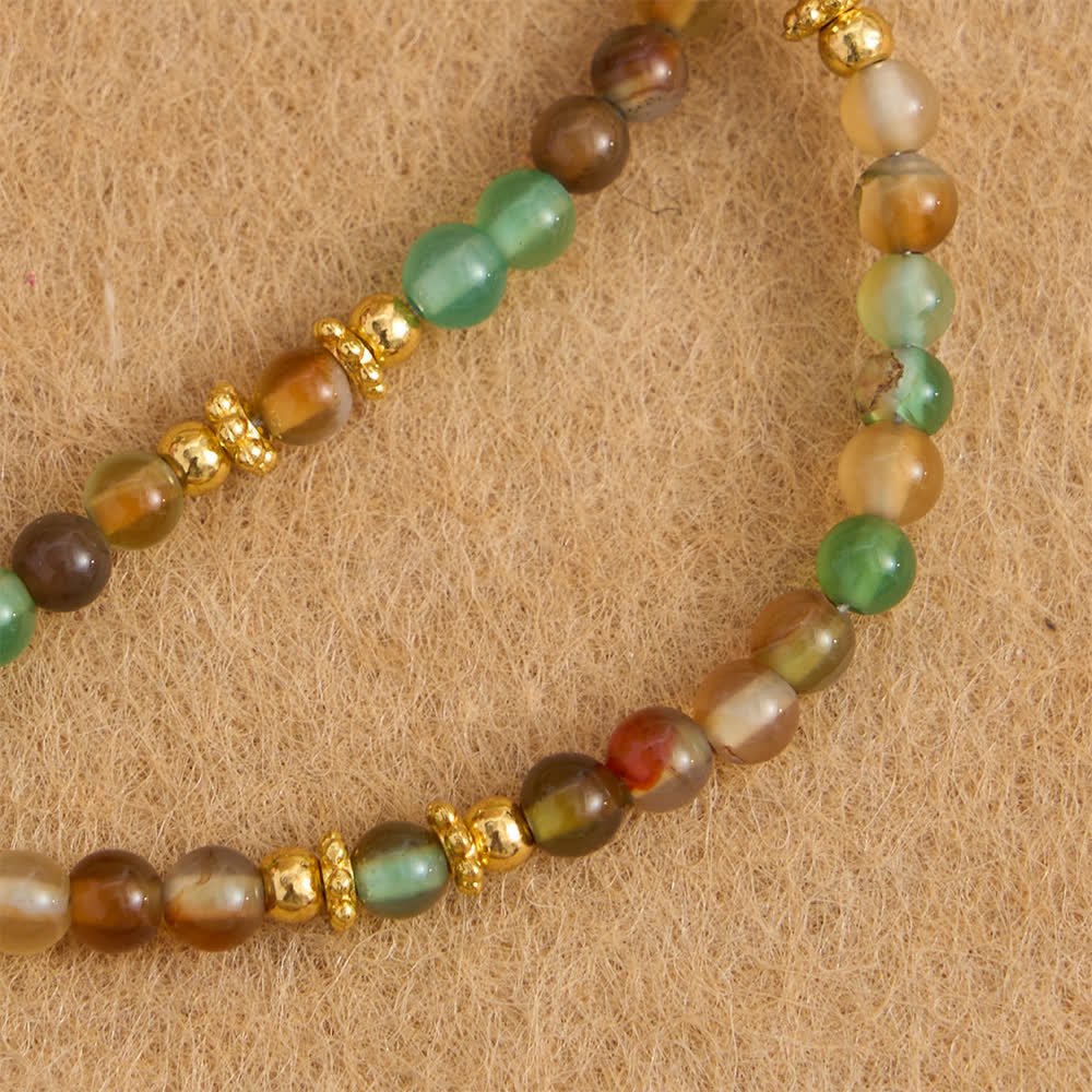 Christianartworkshop Pulsera de rosario magnética de ágata con vetas de dragón y San Benito dorado - image 11