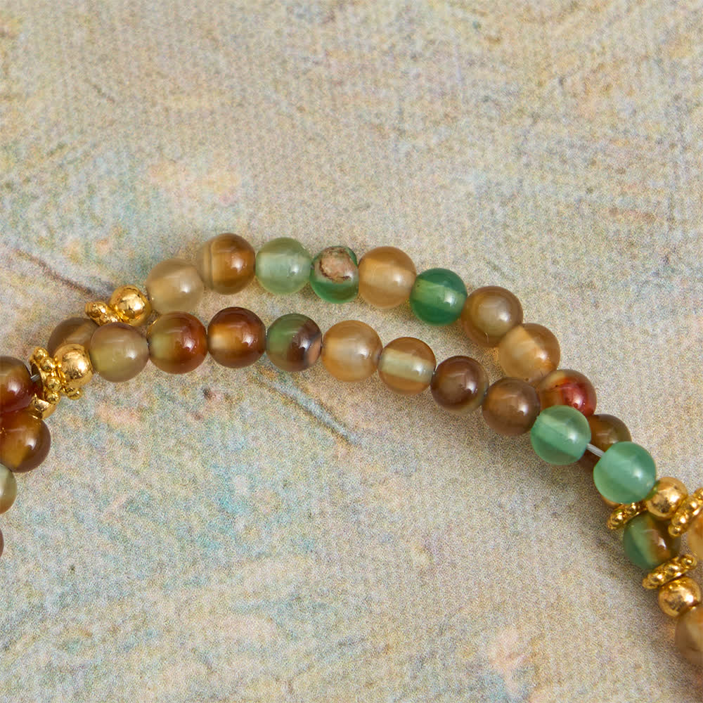 Christianartworkshop Pulsera de rosario magnética de ágata con vetas de dragón y San Benito dorado - image 13