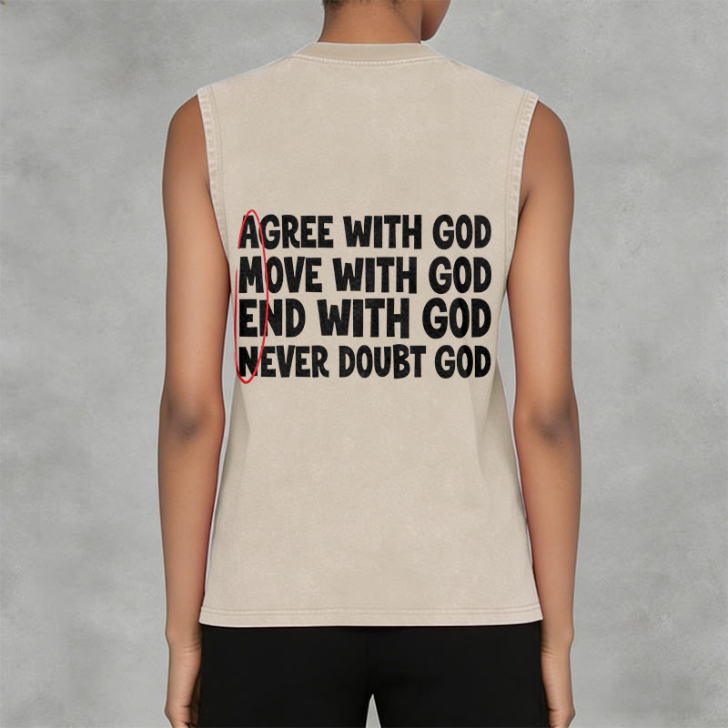 Christianartworkshop De acuerdo Mudarse Fin Con Dios Fe Camiseta sin mangas lavada - image 2