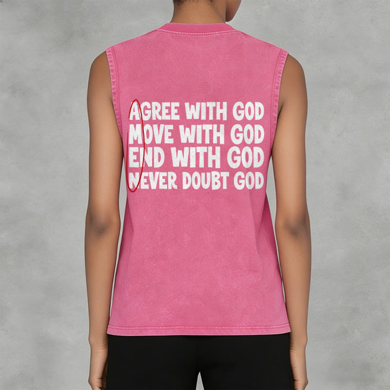 Christianartworkshop De acuerdo Mudarse Fin Con Dios Fe Camiseta sin mangas lavada - image 14