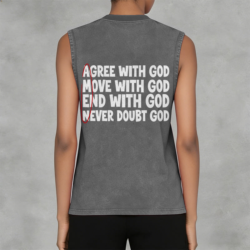 Christianartworkshop De acuerdo Mudarse Fin Con Dios Fe Camiseta sin mangas lavada - image 8