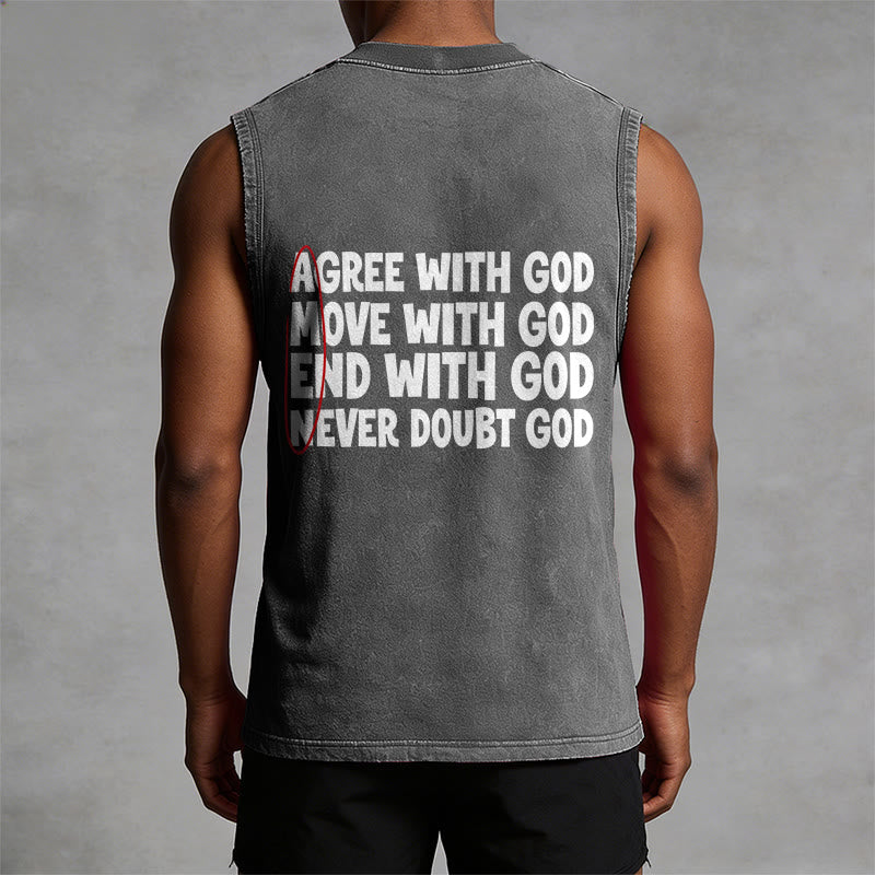 Christianartworkshop De acuerdo Mudarse Fin Con Dios Fe Camiseta sin mangas lavada - image 7