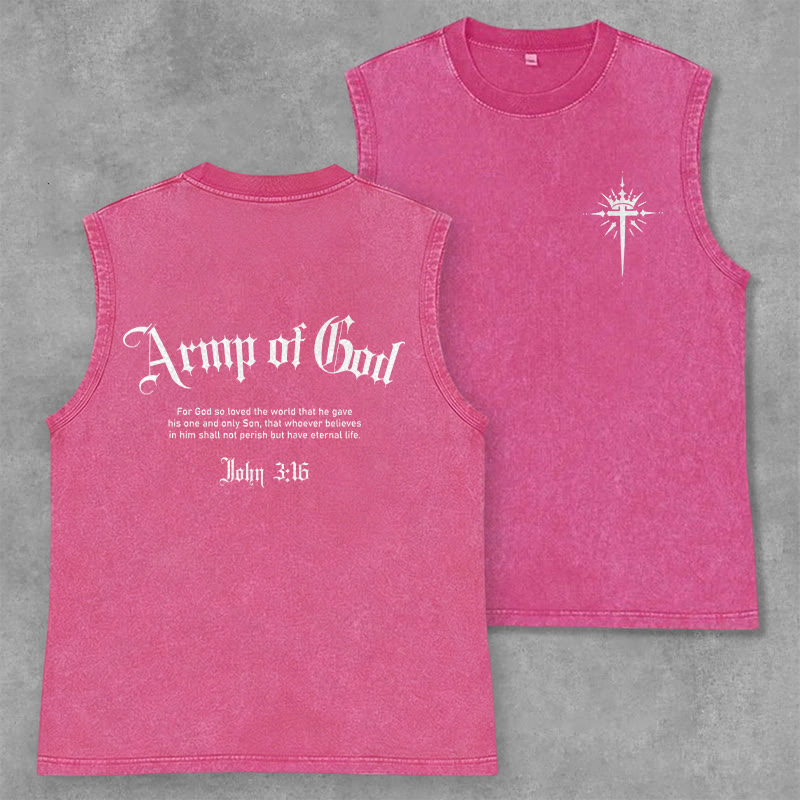 Christianartworkshop Hombre de Dios Juan 3:16 Camiseta sin mangas unisex lavada - Rosa - 2XL - image 0