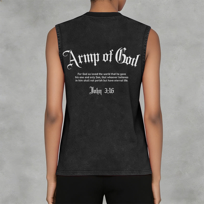 Christianartworkshop Hombre de Dios Juan 3:16 Camiseta sin mangas unisex lavada - image 13