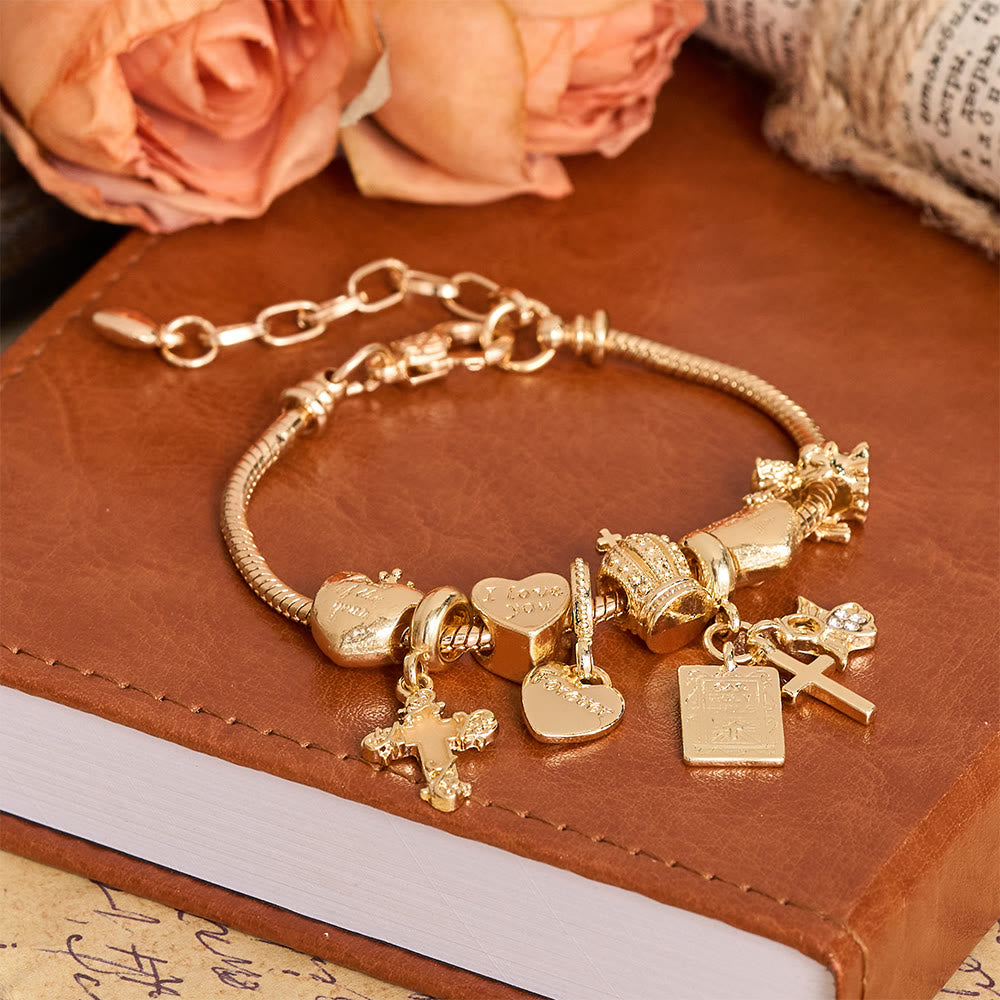 Christianartworkshop Pulsera ajustable con dijes y detalles bíblicos y regios: un recordatorio de fe y devoción celestial. - image 2