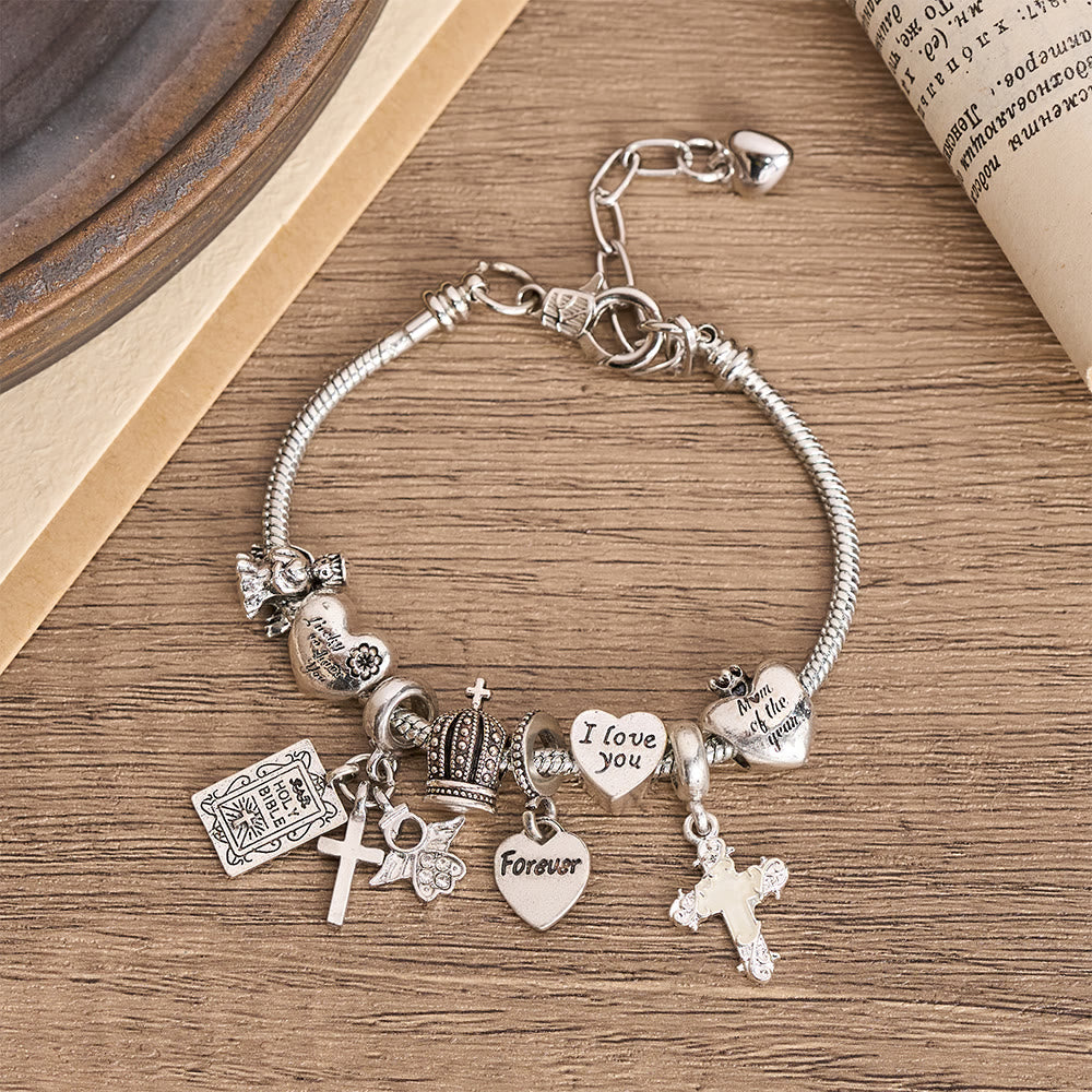 Christianartworkshop Pulsera ajustable con dijes y detalles bíblicos y regios: un recordatorio de fe y devoción celestial. - image 6