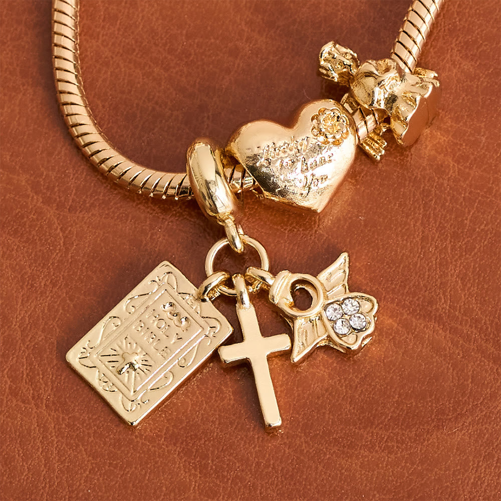Christianartworkshop Pulsera ajustable con dijes y detalles bíblicos y regios: un recordatorio de fe y devoción celestial. - image 4