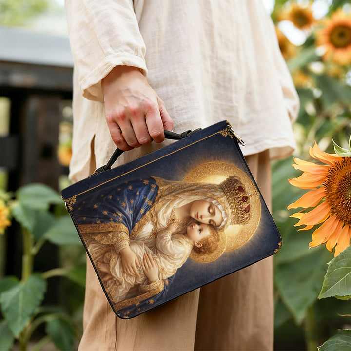 Christianartworkshop Funda para Biblia con cremallera con retrato de la Virgen María y el Niño Jesús. - image 4