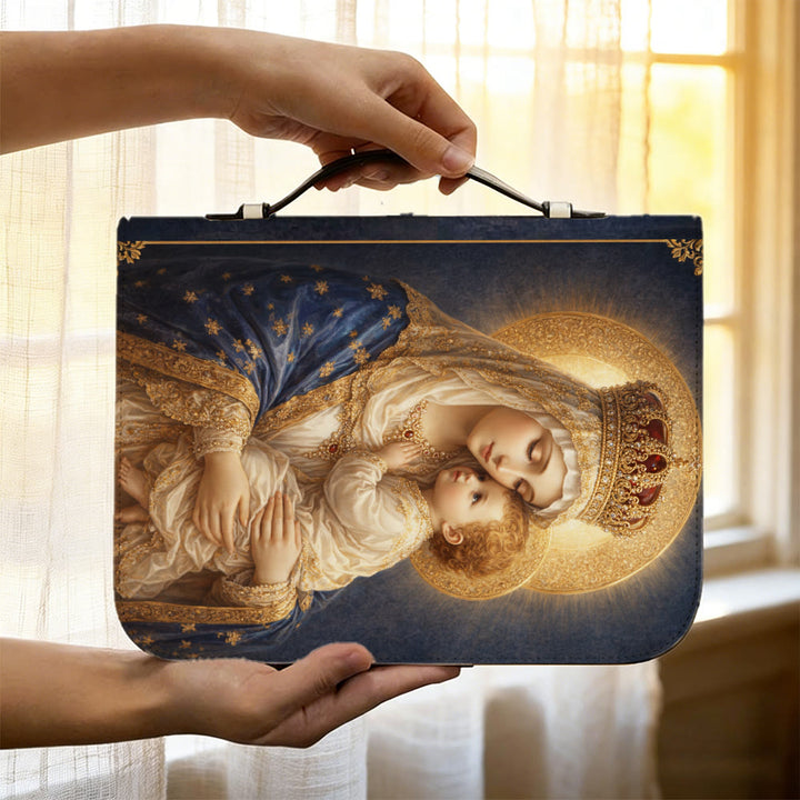 Christianartworkshop Funda para Biblia con cremallera con retrato de la Virgen María y el Niño Jesús. - image 9