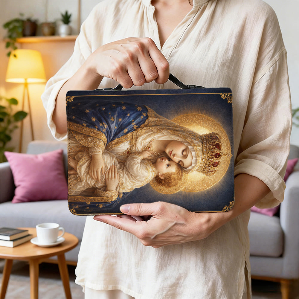 Christianartworkshop Funda para Biblia con cremallera con retrato de la Virgen María y el Niño Jesús. - image 5
