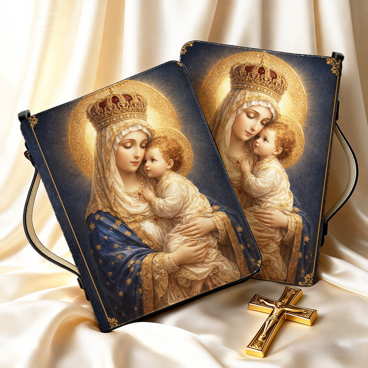 Christianartworkshop Funda para Biblia con cremallera con retrato de la Virgen María y el Niño Jesús. - image 12