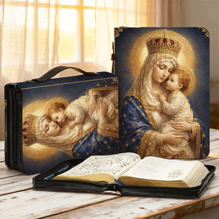 Christianartworkshop Funda para Biblia con cremallera con retrato de la Virgen María y el Niño Jesús. - 2XL - Regular (sin personalización) - image 1