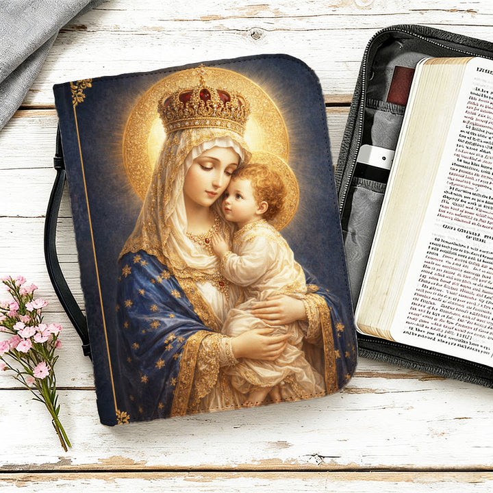 Christianartworkshop Funda para Biblia con cremallera con retrato de la Virgen María y el Niño Jesús. - image 13