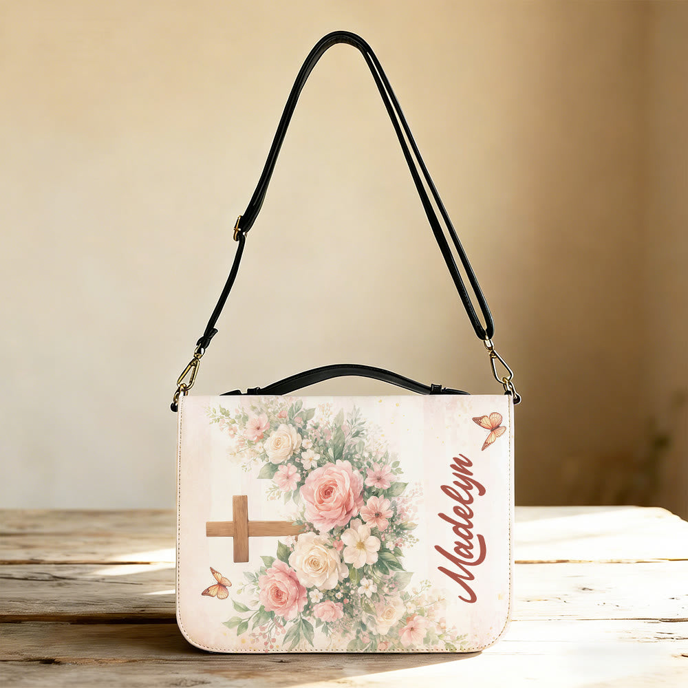 Christianartworkshop Funda para Biblia con cremallera y estampado floral suave "Ora, pero primero" - image 2