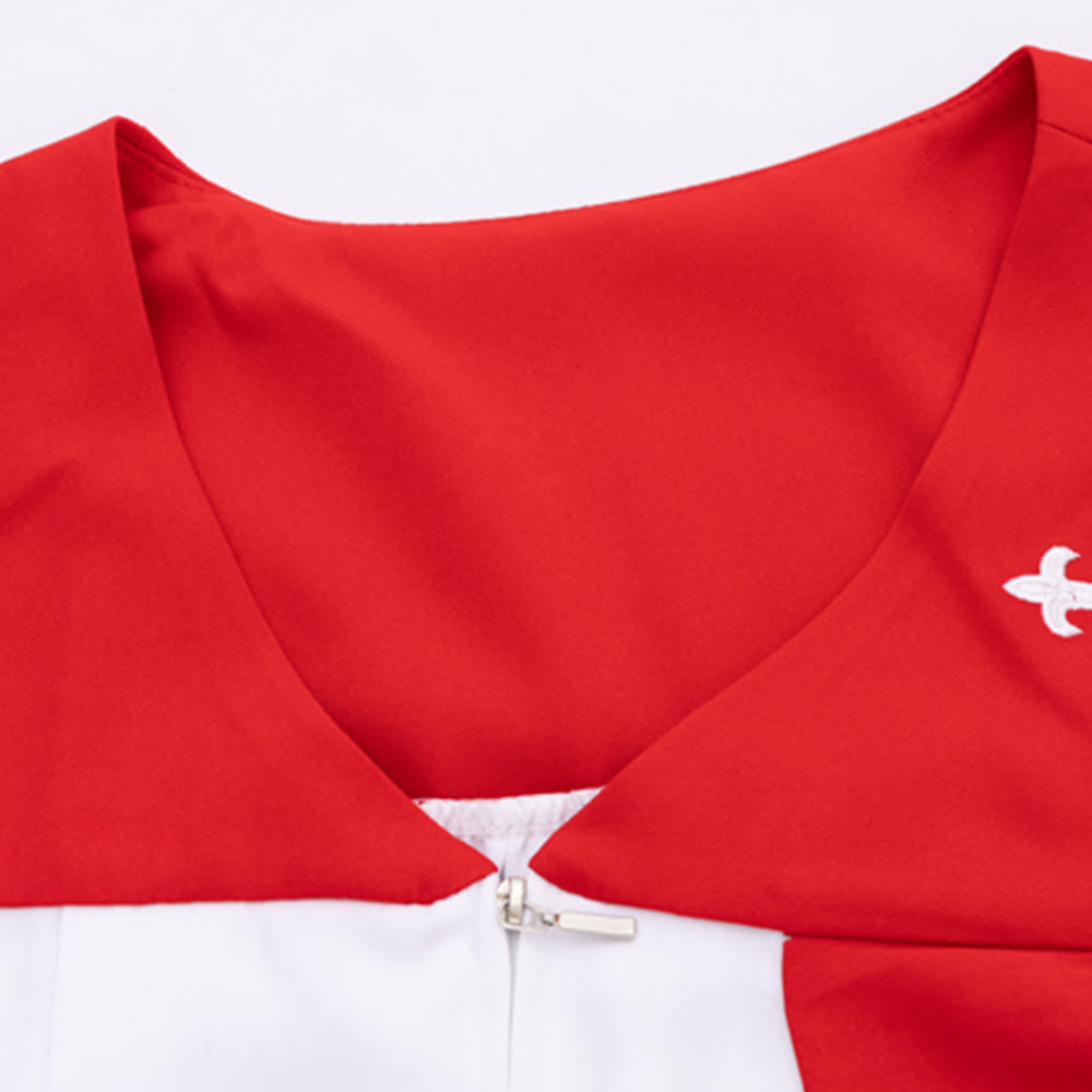 Christianartworkshop Distintiva túnica blanca de clérigo con cuello rojo y emblema de cruz. - image 8