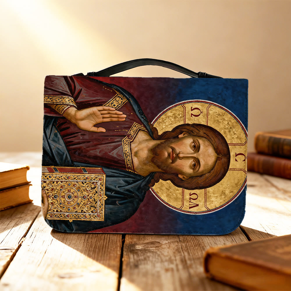Christianartworkshop Portada de Biblia devocional con icono de Jesucristo y cruz ornamentada - image 6