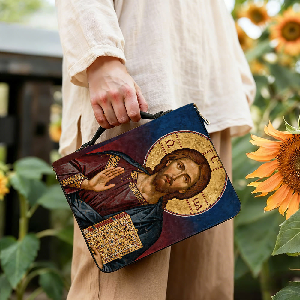 Christianartworkshop Portada de Biblia devocional con icono de Jesucristo y cruz ornamentada - image 5
