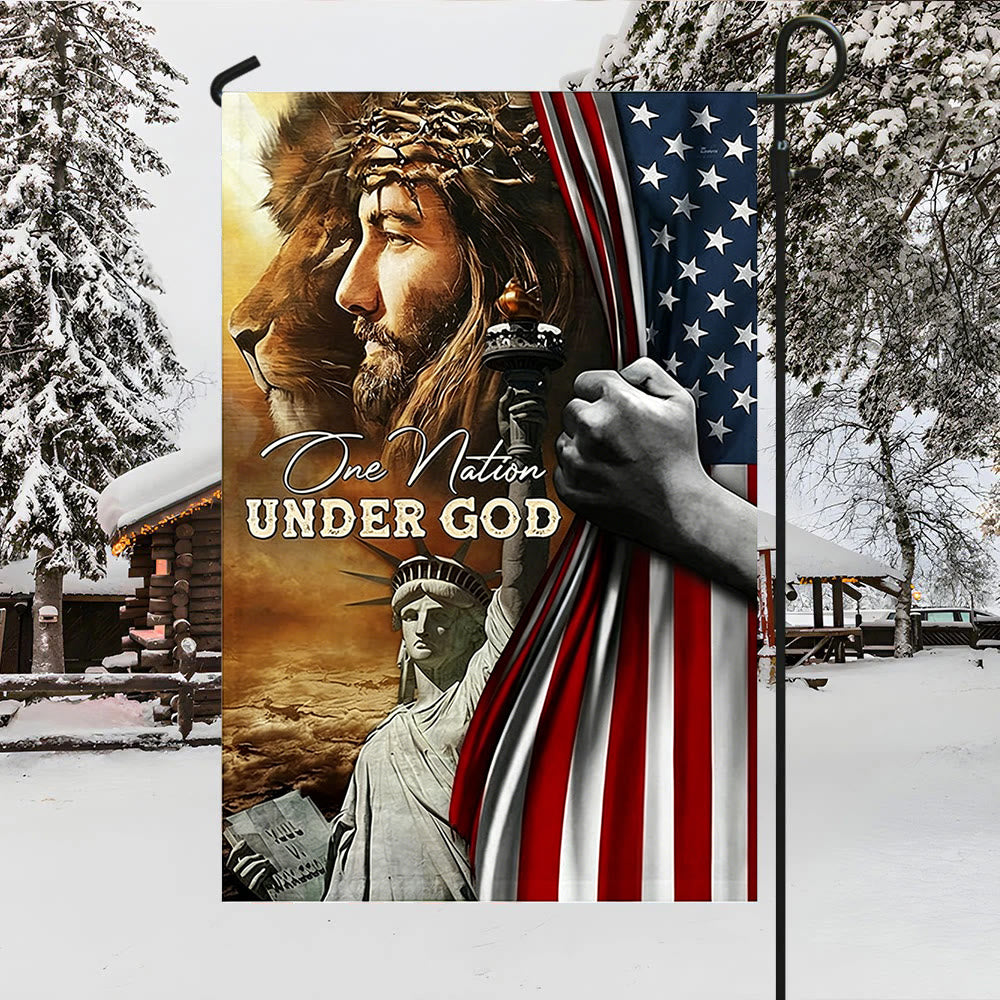 Christianartworkshop Una nación bajo Dios, Jesús, León, Bandera de jardín de la libertad: Un símbolo de fe y patriotismo - image 4