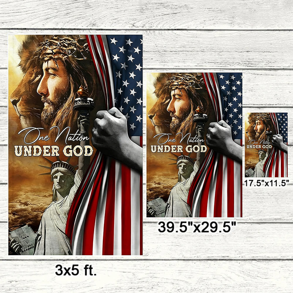 Christianartworkshop Una nación bajo Dios, Jesús, León, Bandera de jardín de la libertad: Un símbolo de fe y patriotismo - image 5