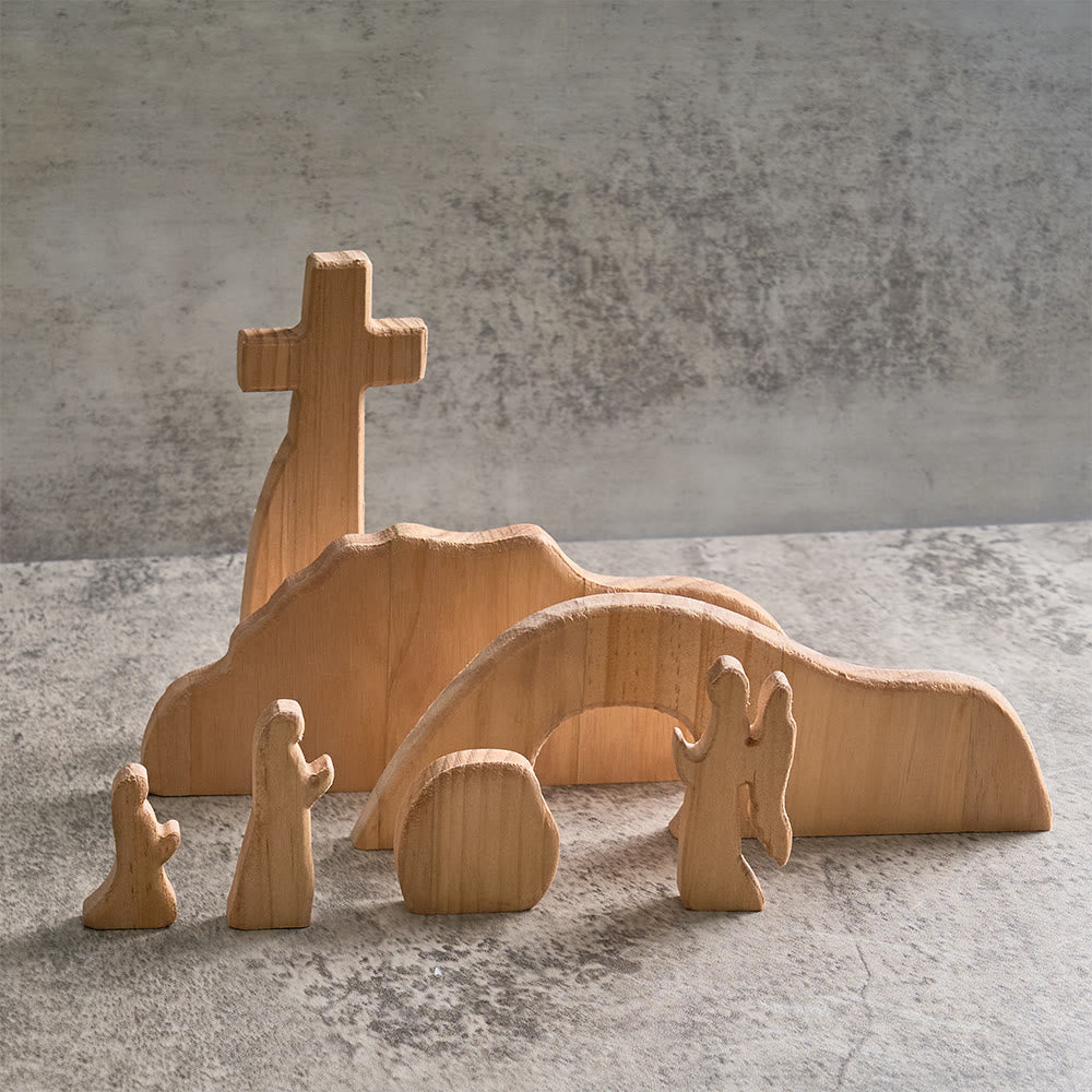 Christianartworkshop Ha resucitado. Adorno de Pascua con escena de la tumba vacía: celebra el espíritu de la resurrección. - image 1