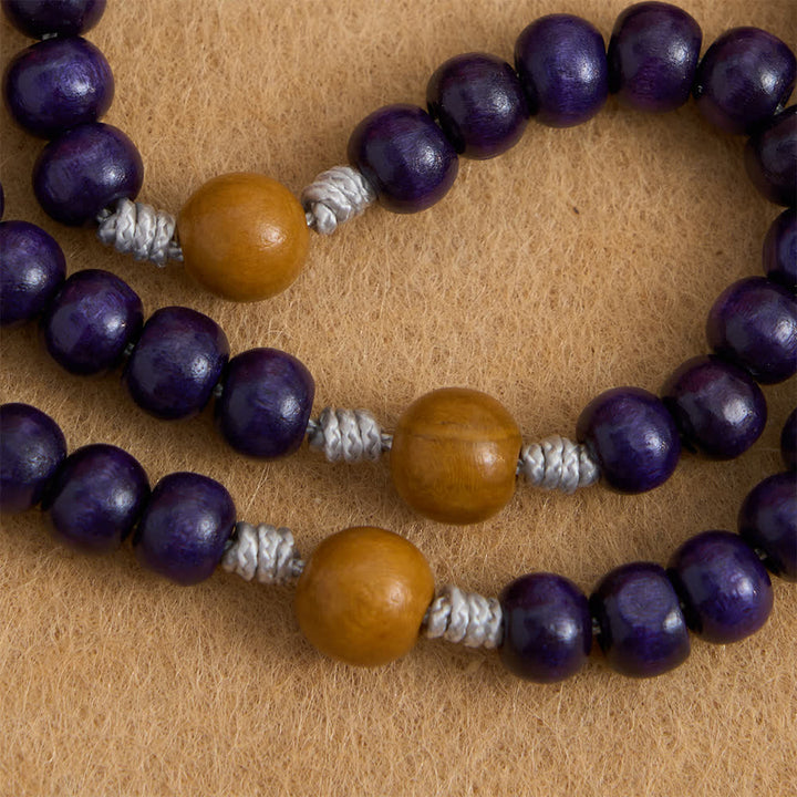 Christianartworkshop Rosario de madera de arce púrpura intenso y madera de durazno con medalla milagrosa para la guardia pacífica - image 5