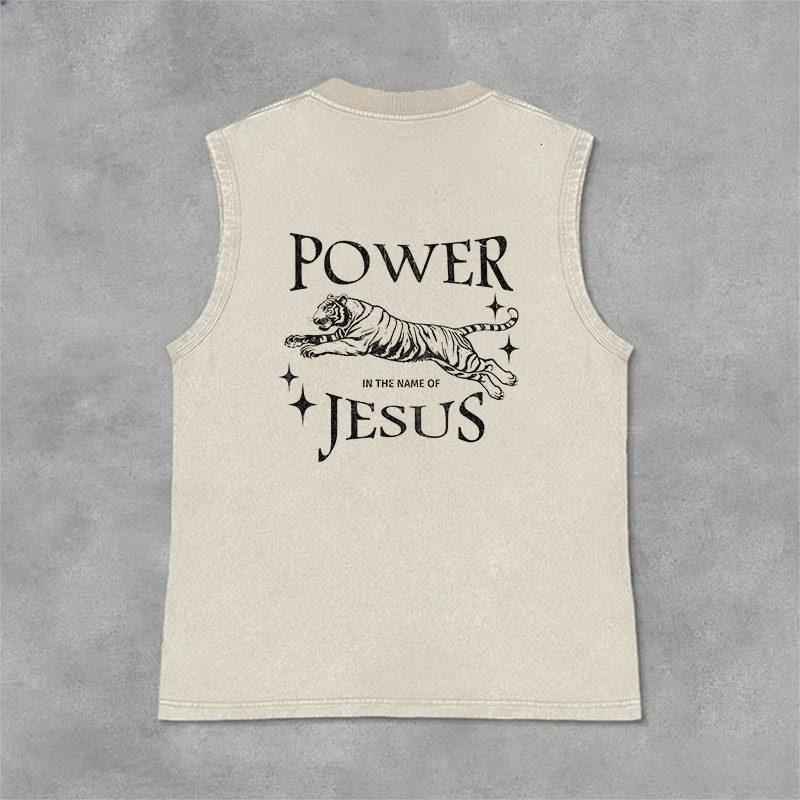 Christianartworkshop Camiseta sin mangas con estampado de tigre "Poder en el nombre de Jesús" - image 10