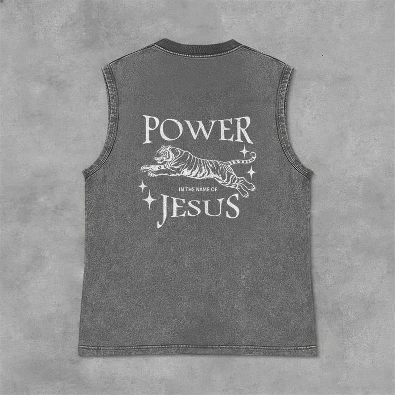 Christianartworkshop Camiseta sin mangas con estampado de tigre "Poder en el nombre de Jesús" - image 17