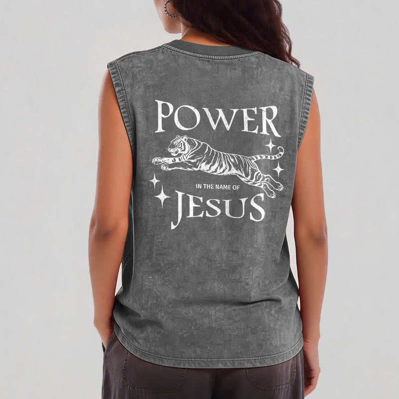 Christianartworkshop Camiseta sin mangas con estampado de tigre "Poder en el nombre de Jesús" - image 16