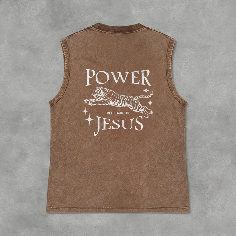 Christianartworkshop Camiseta sin mangas con estampado de tigre "Poder en el nombre de Jesús" - image 24