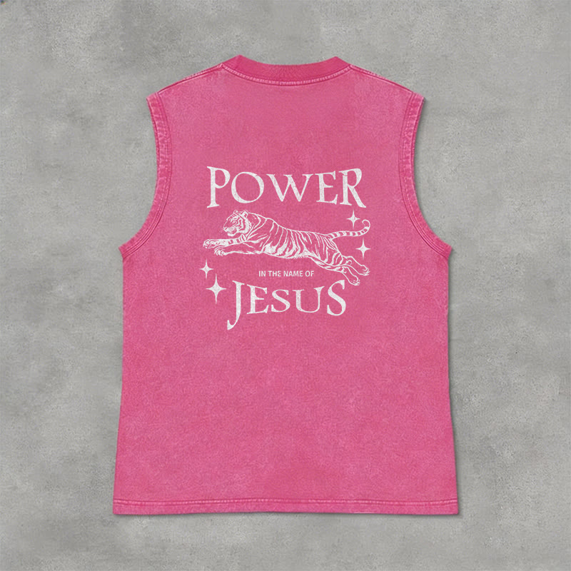 Christianartworkshop Camiseta sin mangas con estampado de tigre "Poder en el nombre de Jesús" - image 31