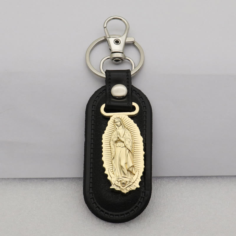 Christianartworkshop Llavero devocional de Nuestra Señora de Guadalupe: Emblema de la gracia mariana y la protección espiritual. - Túnica de oro y Nuestra Señora - image 7