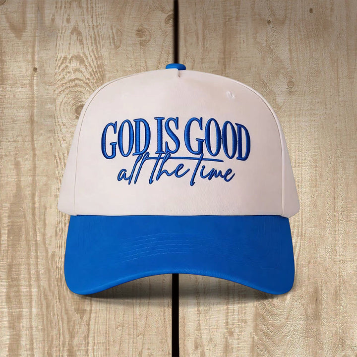 Christianartworkshop Gorra de béisbol informal con el bordado "Dios es bueno todo el tiempo" - Azul - image 3