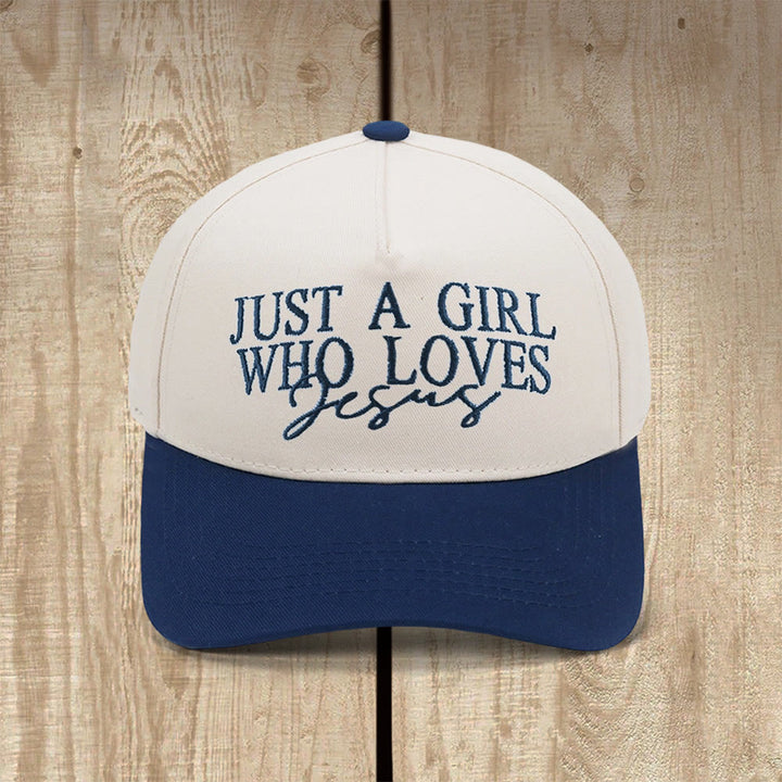 Christianartworkshop Gorra de béisbol inspirada en la fe "Solo una chica que ama a Jesús" - Marina de guerra - image 9