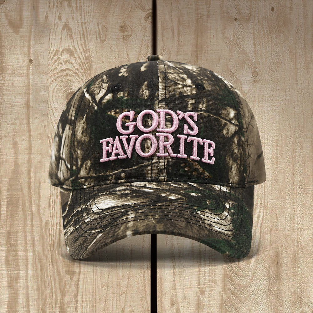 Christianartworkshop Gorra de béisbol inspirada en la fe y la confianza favorita de Dios - Camuflaje verde - image 0