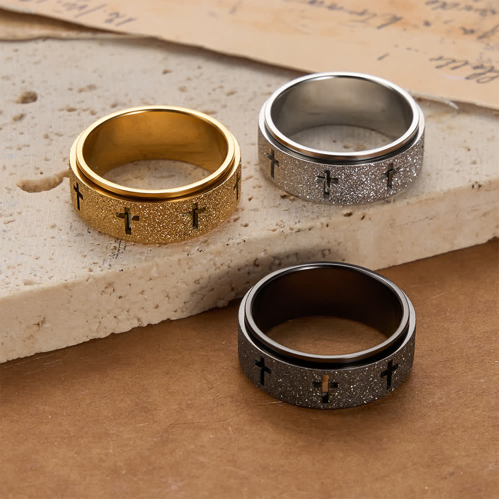 Christianartworkshop Anillo antiestrés giratorio con forma de cruz: emblema de fe inquebrantable. - image 2
