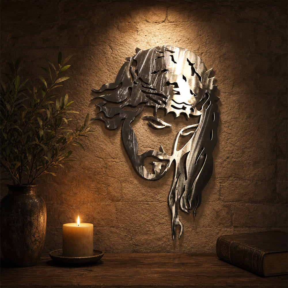 Christianartworkshop Decoración de pared metálica de Jesús con corona de espinas: un símbolo de su sufrimiento y gloria. - image 1