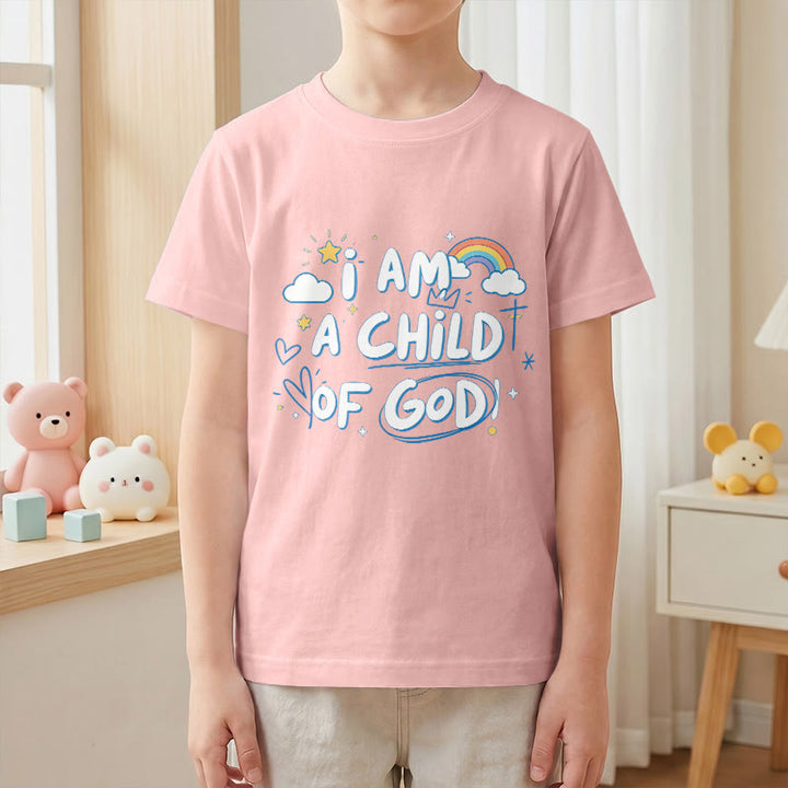 Christianartworkshop Camiseta infantil con diseño de nube y cruz y la frase "Soy un hijo de Dios". - image 8