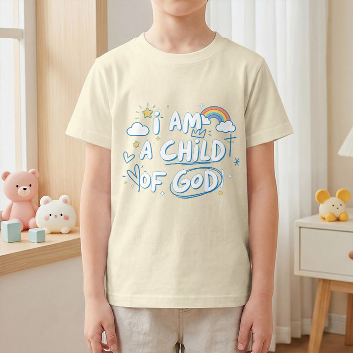 Christianartworkshop Camiseta infantil con diseño de nube y cruz y la frase "Soy un hijo de Dios". - image 23