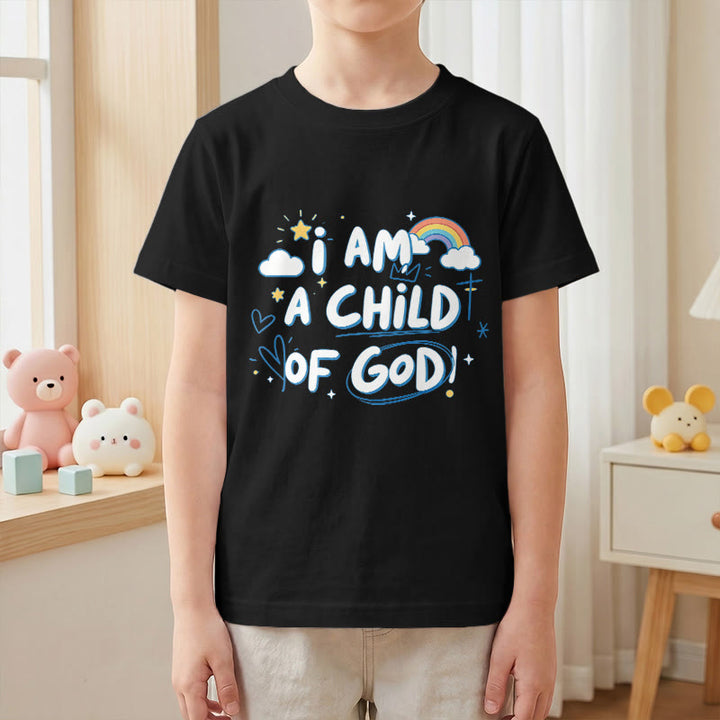 Christianartworkshop Camiseta infantil con diseño de nube y cruz y la frase "Soy un hijo de Dios". - image 26