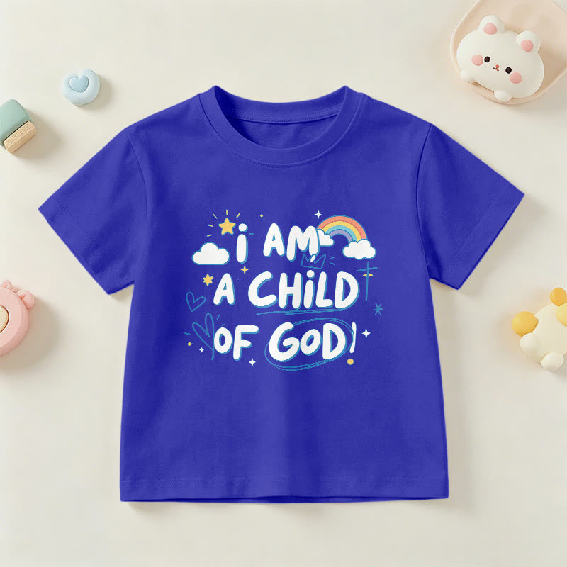 Christianartworkshop Camiseta infantil con diseño de nube y cruz y la frase "Soy un hijo de Dios". - Azul - EE. UU./Reino Unido/Australia 14, UE 170 - image 18